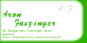 aron faszinger business card